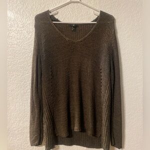 H&M Brown/Olive Open Knit Sweater - Size L
